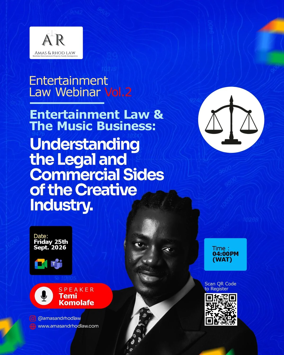 Entertainment Law and the Music Business webinar flyer